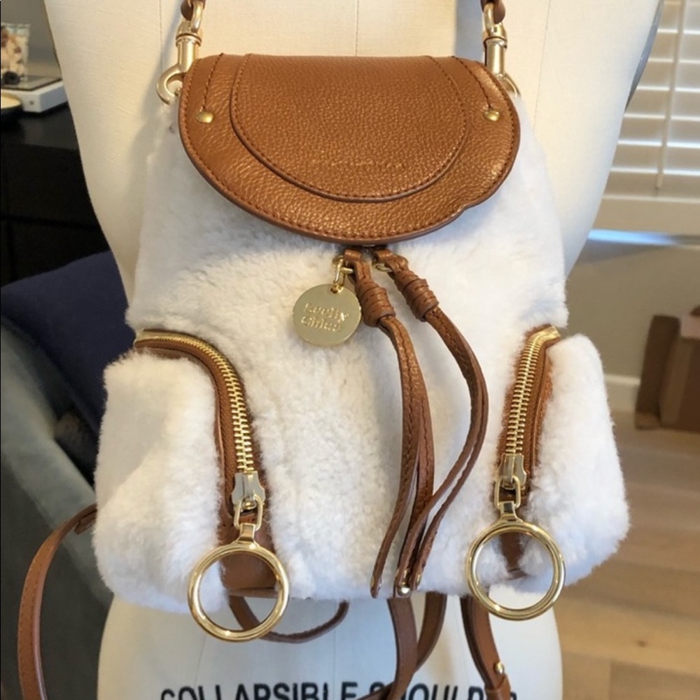 ❌SOLD! ❌Chloe Leather paneled Shearling Backpack